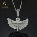 925 Silver Iced Out Angel Wings Pendant – Gold Plated | Moissanite — photo 7 of 7