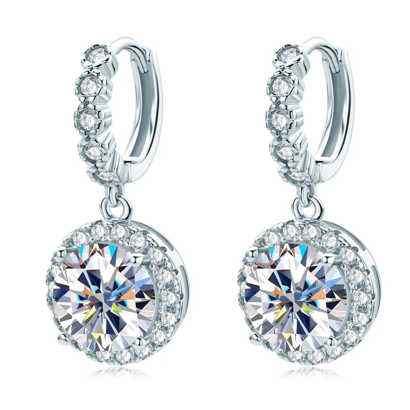 VVS Moissanite Stud Earrings – 925 Sterling Silver | 1ct, 2ct & 3ct | Women's — photo 2 of 8
