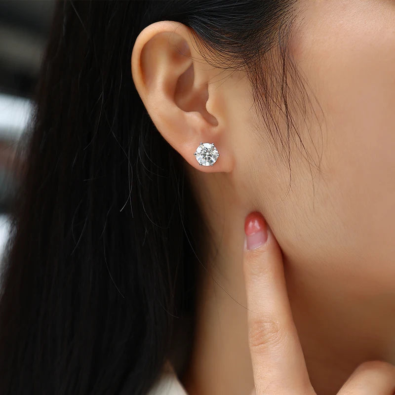 1ct Moissanite Classic Stud Earrings – 925 Sterling Silver — photo 2 of 7