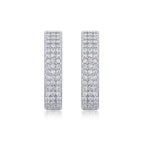 925 Silver Triple Row Moissanite Huggie Earrings – Gold Plated — photo 4 of 7