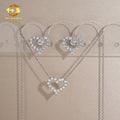 Moissanite Heart Pendant Necklace & Earrings Set – 925 Sterling Silver — photo 7 of 7