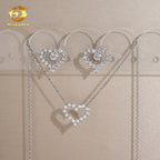 Moissanite Heart Pendant Necklace & Earrings Set – 925 Sterling Silver — photo 7 of 7