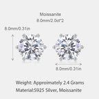1ct Moissanite Classic Stud Earrings – 925 Sterling Silver — photo 6 of 7