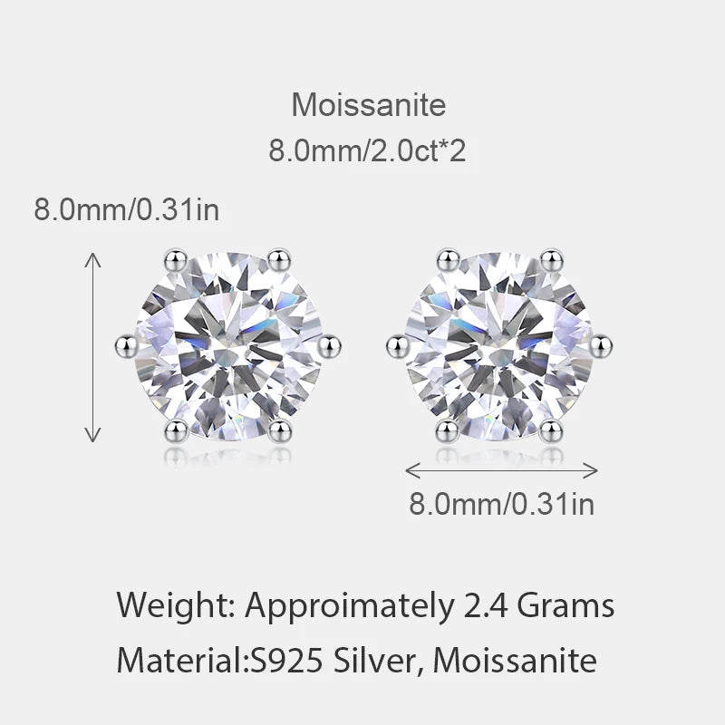 1ct Moissanite Classic Stud Earrings – 925 Sterling Silver — photo 6 of 7