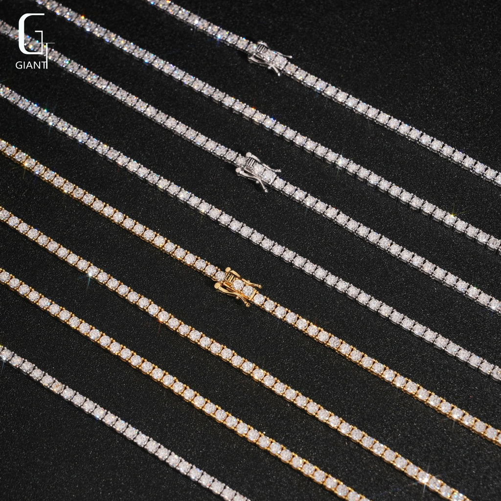 925 Silver VVS Moissanite 3mm Tennis Chain – Gold & Silver | GRA Certified — photo 4 of 8