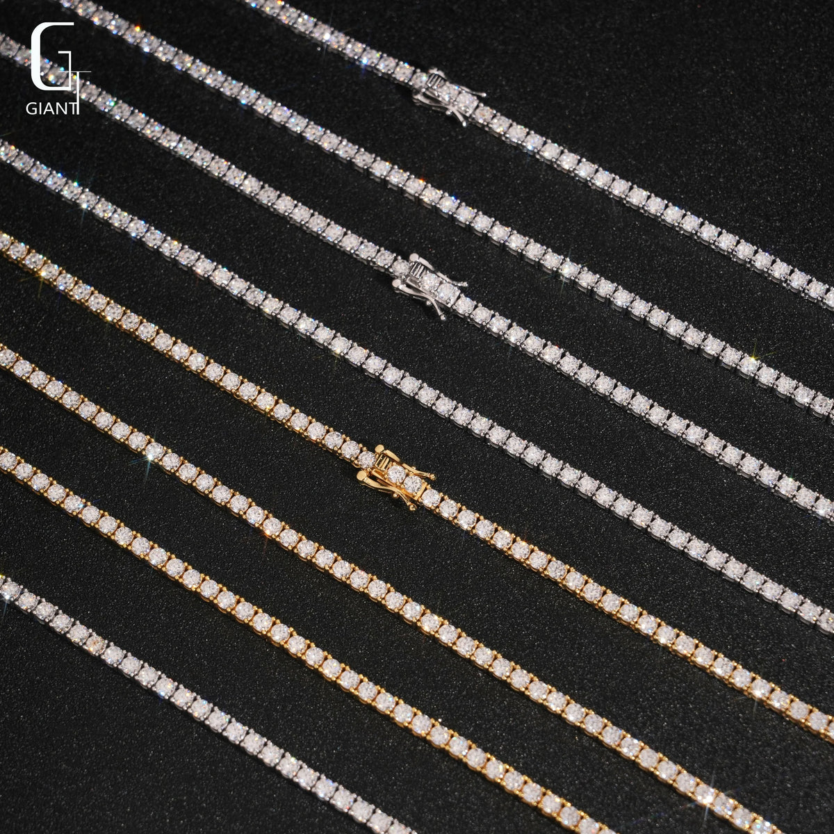 925 Silver VVS Moissanite 3mm Tennis Chain – Gold & Silver | GRA Certified — photo 4 of 8