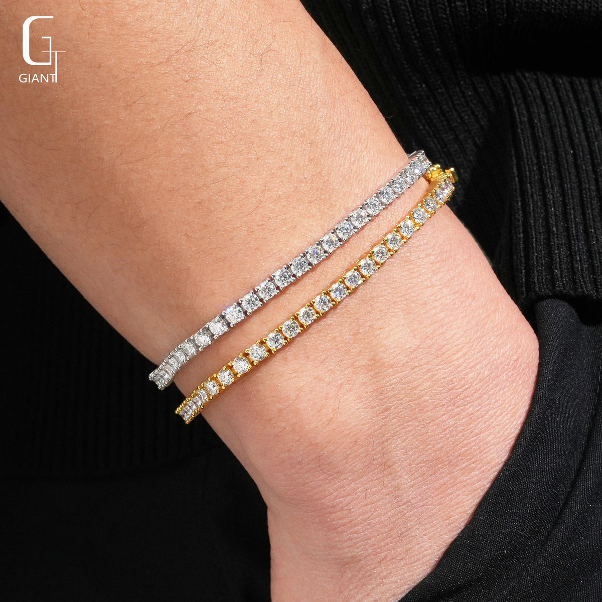 925 Silver VVS Moissanite 3mm Tennis Chain – Gold & Silver | GRA Certified — photo 6 of 8