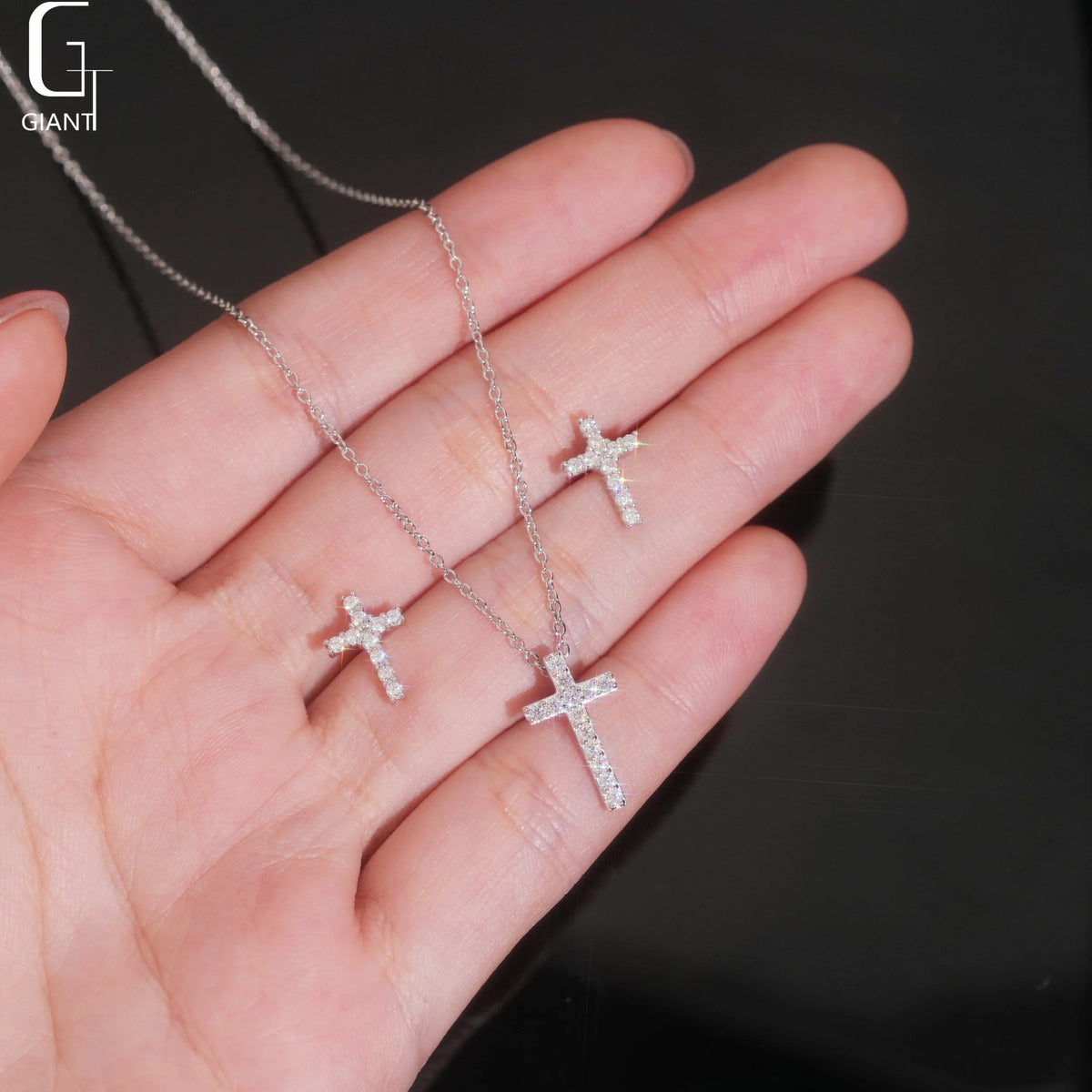 925 Silver Iced Out Moissanite Cross Necklace – VVS | GRA Certified — photo 6 of 7