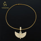 925 Silver Iced Out Angel Wings Pendant – Gold Plated | Moissanite — photo 4 of 7