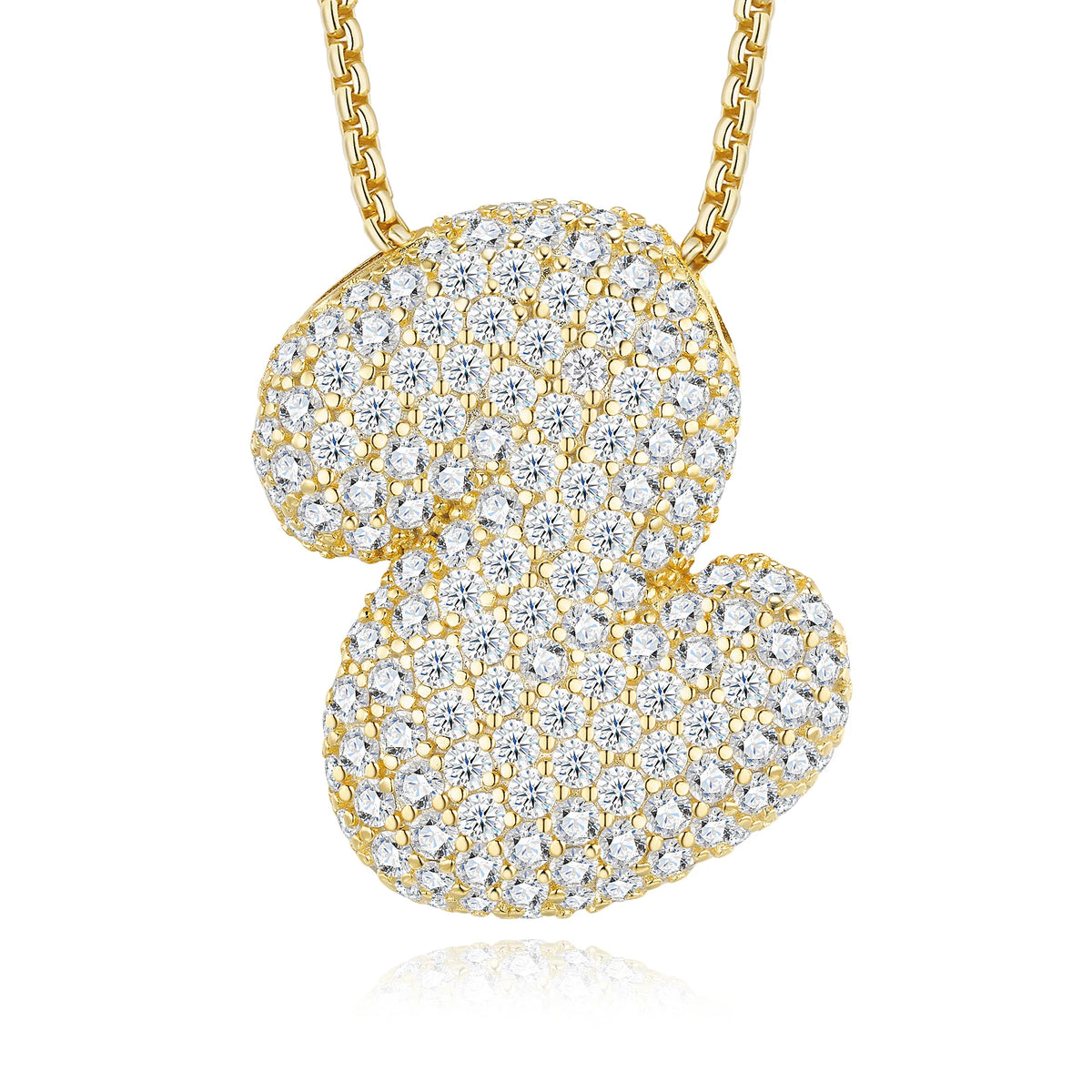 Iced Out Initial Letter Moissanite Pendant – 925 Sterling Silver | 18K Gold | A–Z — photo 6 of 32