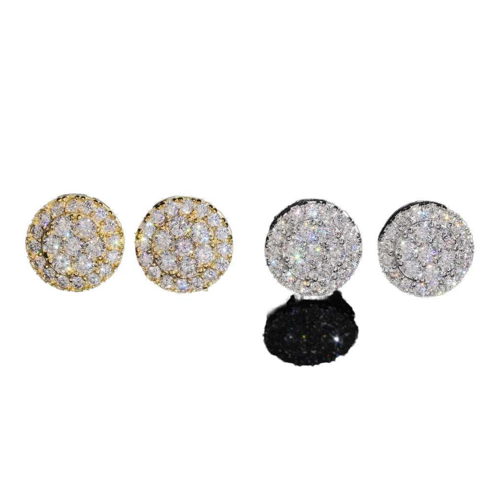 1ct Halo Moissanite Stud Earrings – 925 Sterling Silver