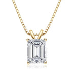 2.5ct Emerald Cut Zircon Pendant Necklace – 925 Sterling Silver | Box Chain — photo 8 of 8