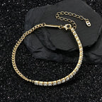3mm Moissanite Tennis & Cuban Bracelet Set – 925 Sterling Silver | Gold & White Gold — photo 2 of 8