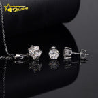 6.5mm Moissanite Pendant Necklace & Stud Earrings Set – 925 Sterling Silver — photo 5 of 7