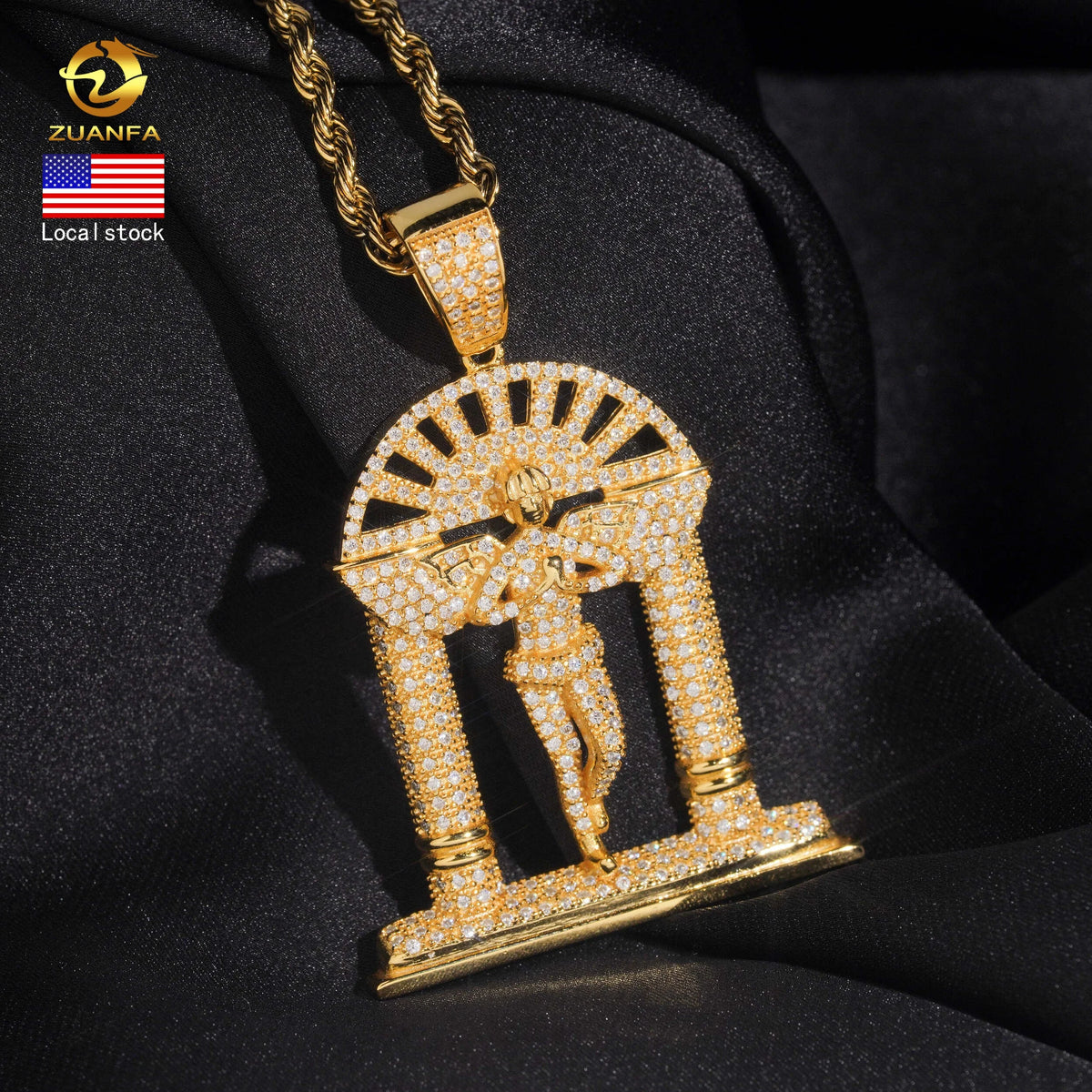 VVS Moissanite Angel Arch Pendant – 925 Sterling Silver | Hip Hop | Gold & Silver — photo 8 of 8