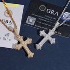 925 Silver Iced Out Cross Pendant – 6mm Moissanite | Hip Hop — photo 4 of 8