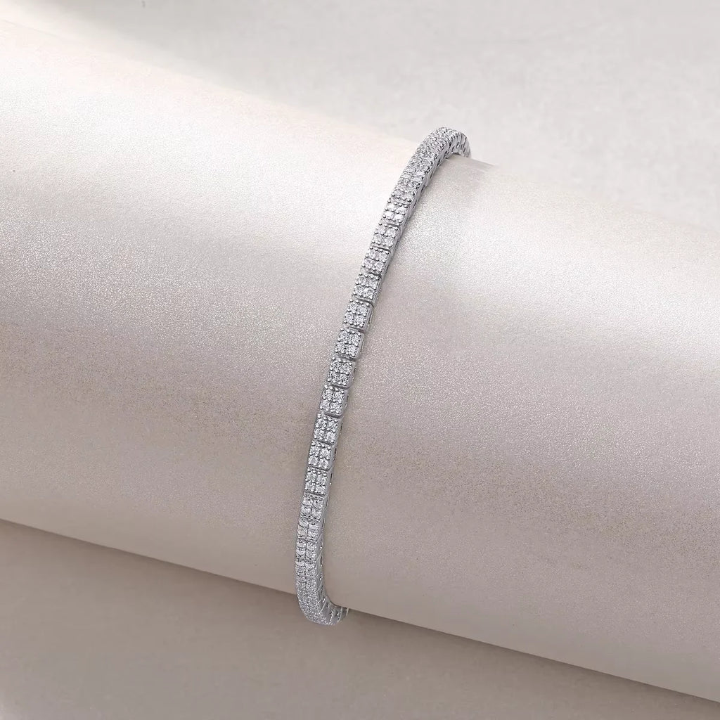 Square Moissanite Tennis Bracelet – 925 Sterling Silver | VVS1 D Color — photo 2 of 7