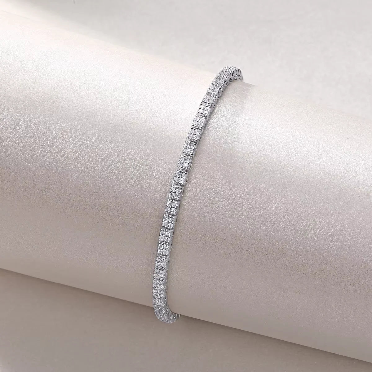 Square Moissanite Tennis Bracelet – 925 Sterling Silver | VVS1 D Color — photo 2 of 7