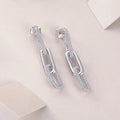 Moissanite Chain Link Drop Earrings – 925 Sterling Silver — photo 7 of 7