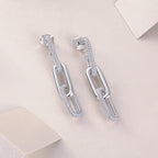 Moissanite Chain Link Drop Earrings – 925 Sterling Silver — photo 7 of 7