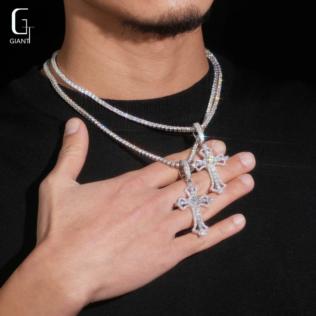 VVS Moissanite Iced Out Cross Pendant – 925 Sterling Silver | GRA Certified — photo 5 of 7