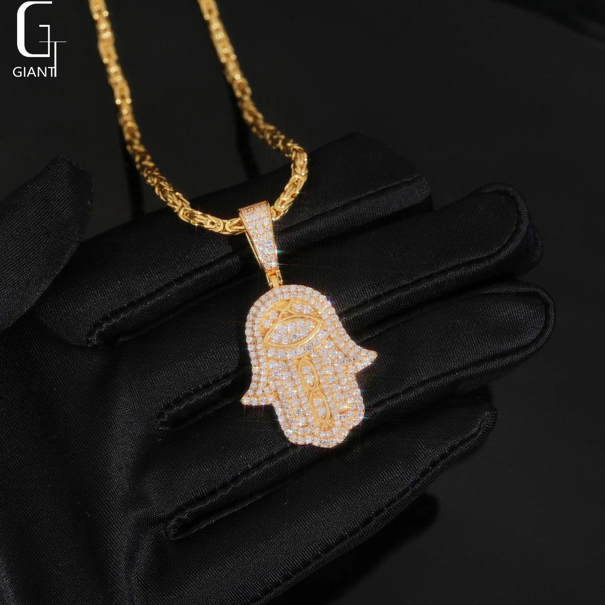 925 Silver VVS Moissanite Iced Out Hand Pendant – Baguette Cut | GRA Certified — photo 7 of 8