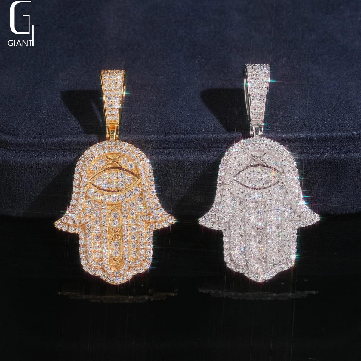 925 Silver VVS Moissanite Iced Out Hand Pendant – Baguette Cut | GRA Certified — photo 2 of 8