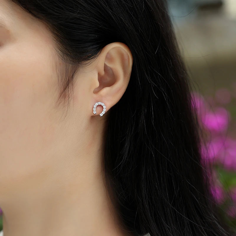 High-End Moissanite Pavé Stud Earrings – 925 Sterling Silver — photo 2 of 7