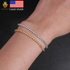 925 Silver VVS Moissanite 2mm Tennis Chain & Bracelet – Iced Out — photo 1 of 8
