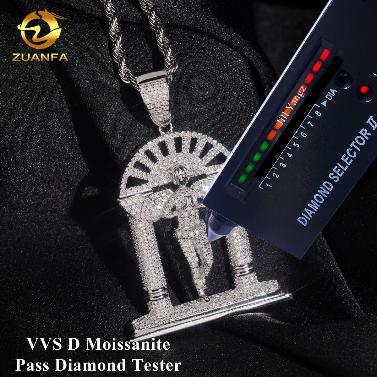 VVS Moissanite Angel Arch Pendant – 925 Sterling Silver | Hip Hop | Gold & Silver — photo 3 of 8