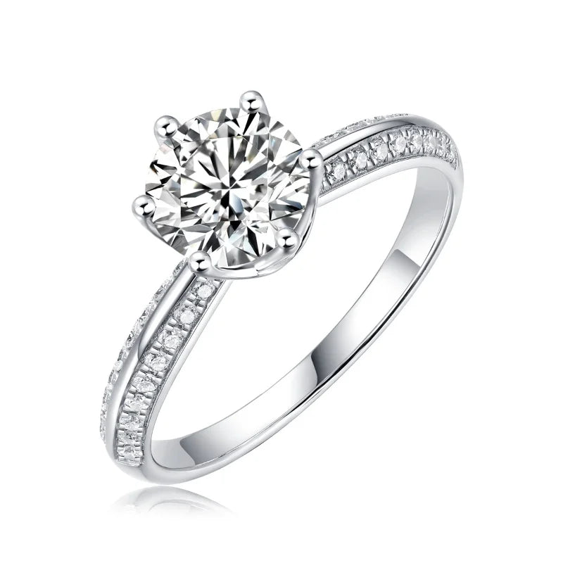 3ct Round Moissanite Solitaire Ring – Six-Claw Setting | 925 Sterling Silver — photo 7 of 7