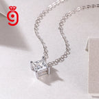 925 Silver Emerald Cut Moissanite Pendant Necklace – GRA Certified — photo 4 of 7