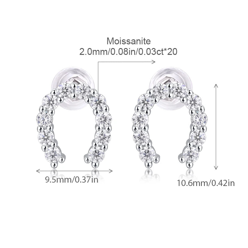 High-End Moissanite Pavé Stud Earrings – 925 Sterling Silver — photo 6 of 7