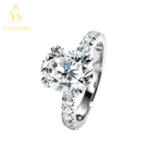 5ct Oval Moissanite Hidden Halo Ring – 925 Sterling Silver | 18K Gold — photo 5 of 7