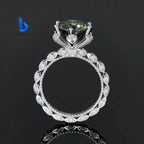5ct Green Moissanite Vintage Flower Ring – 925 Sterling Silver | 18K Gold — photo 4 of 7