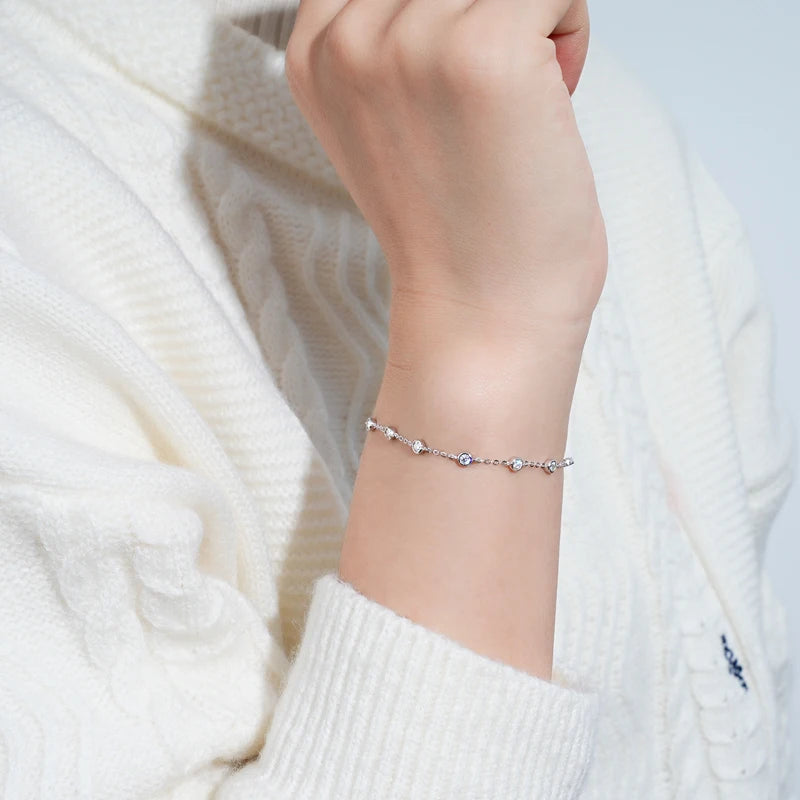 2.5mm Bezel Moissanite Tennis Bracelet – Adjustable | 925 Sterling Silver — photo 6 of 8
