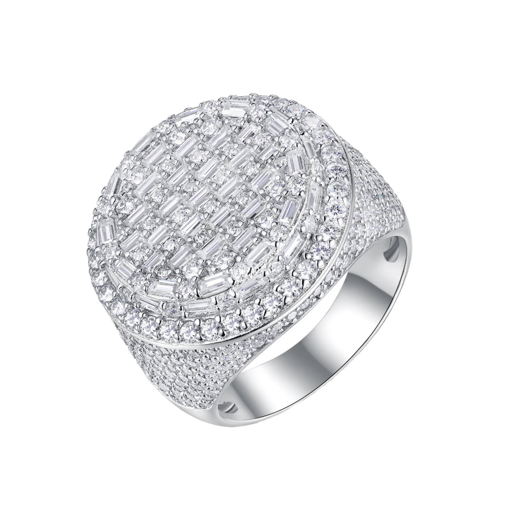 VVS Moissanite Iced Out Cluster Ring – 925 Sterling Silver | 18K White Gold | GRA Certified — photo 1 of 7