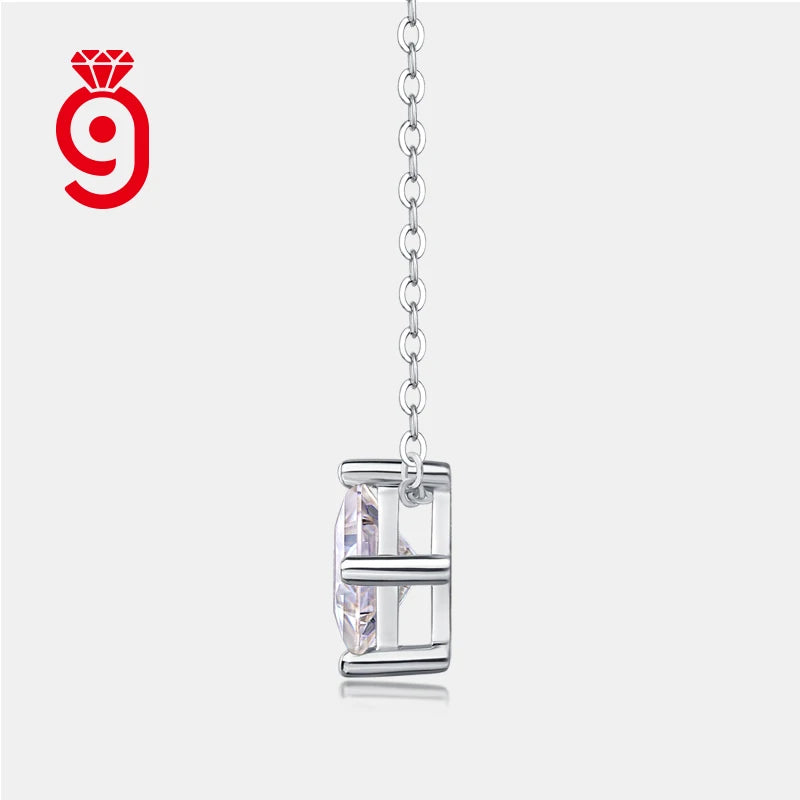 925 Silver Emerald Cut Moissanite Pendant Necklace – GRA Certified — photo 3 of 7