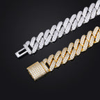 14mm Iced Out CZ Cuban Link Chain Necklace – 18K Gold-Tone & White Gold — photo 5 of 8
