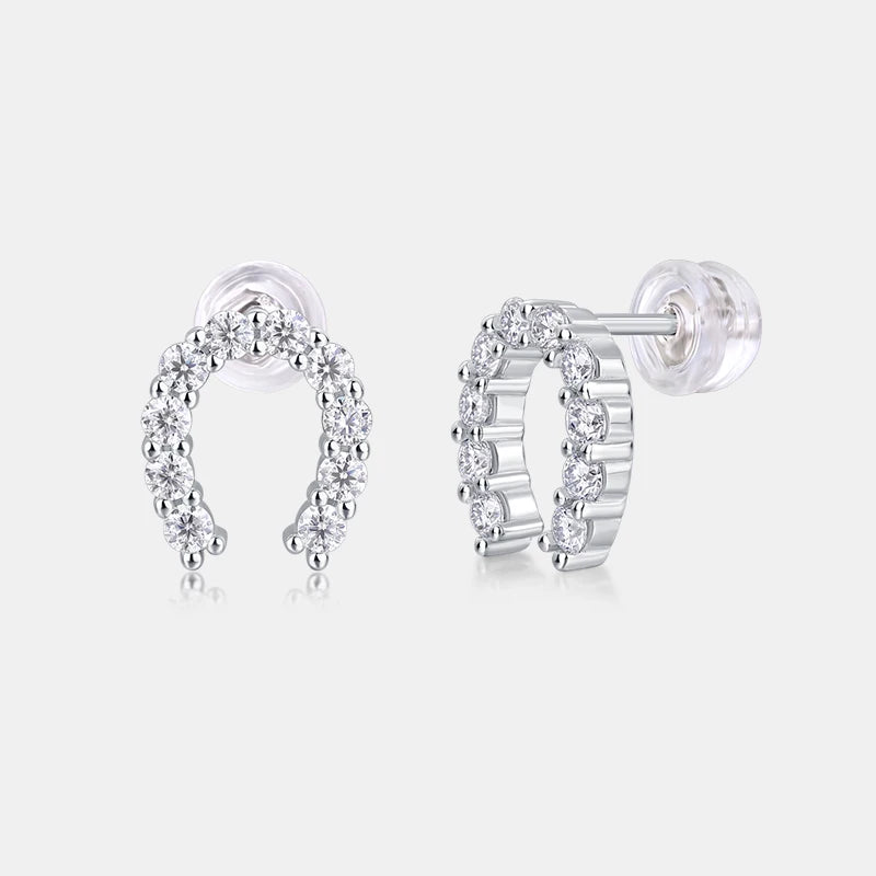 High-End Moissanite Pavé Stud Earrings – 925 Sterling Silver — photo 7 of 7