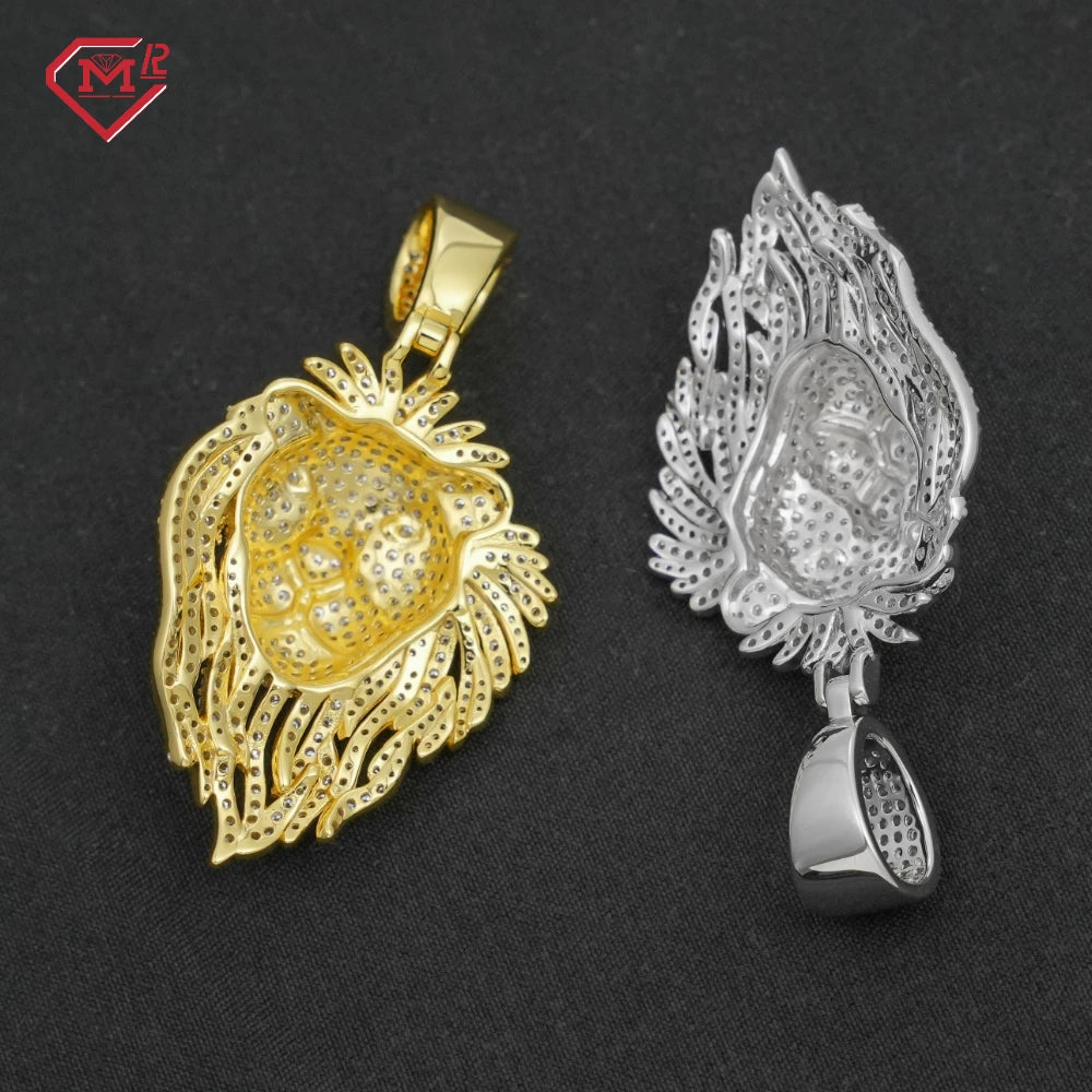 925 Silver Iced Out Lion Pendant – Moissanite | GRA Certified — photo 4 of 9