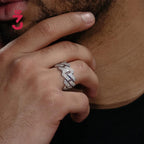 Iced Out 2-Row Cuban Link Moissanite Ring – 925 Sterling Silver | VVS D Color — photo 2 of 8