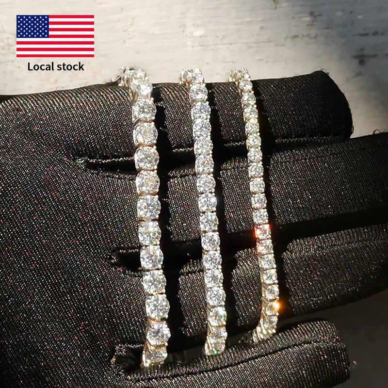 Moissanite Tennis Chain & Bracelet – 2mm / 3mm / 4mm | 925 Sterling Silver — photo 1 of 9