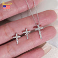 Moissanite Cross Pendant Necklace & Stud Earrings Set – 925 Sterling Silver — photo 7 of 7