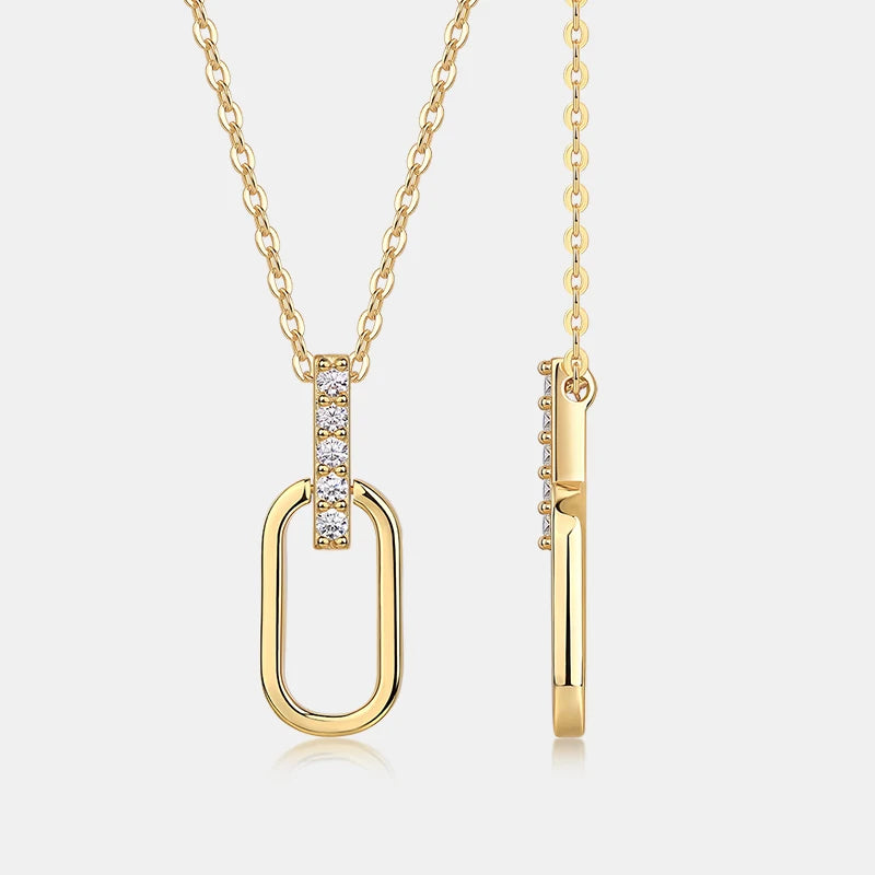 VVS Moissanite Charm Pendant Necklace – 18K Gold Plated | 925 Sterling Silver — photo 3 of 7