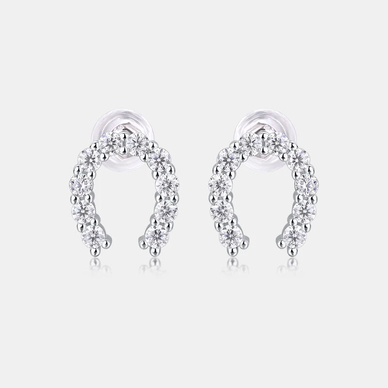 High-End Moissanite Pavé Stud Earrings – 925 Sterling Silver — photo 3 of 7