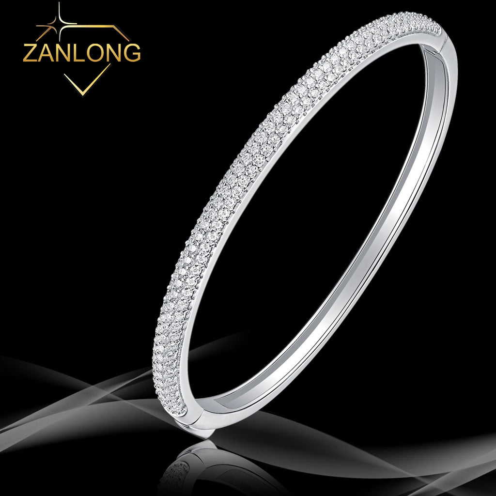 VVS Moissanite Iced Out Bangle – 925 Sterling Silver | 18K Gold & Platinum Plated | GRA Certified — photo 1 of 7