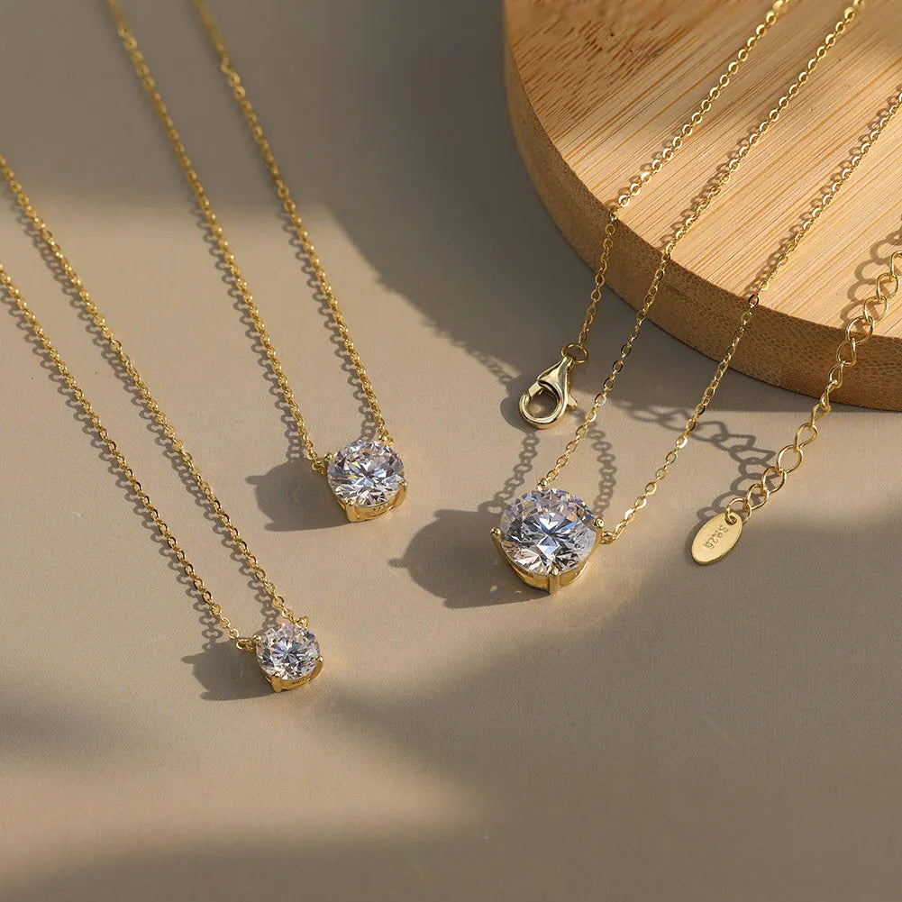 925 Silver VVS Moissanite Round Pendant Necklace – D Color | GRA Certified — photo 2 of 8