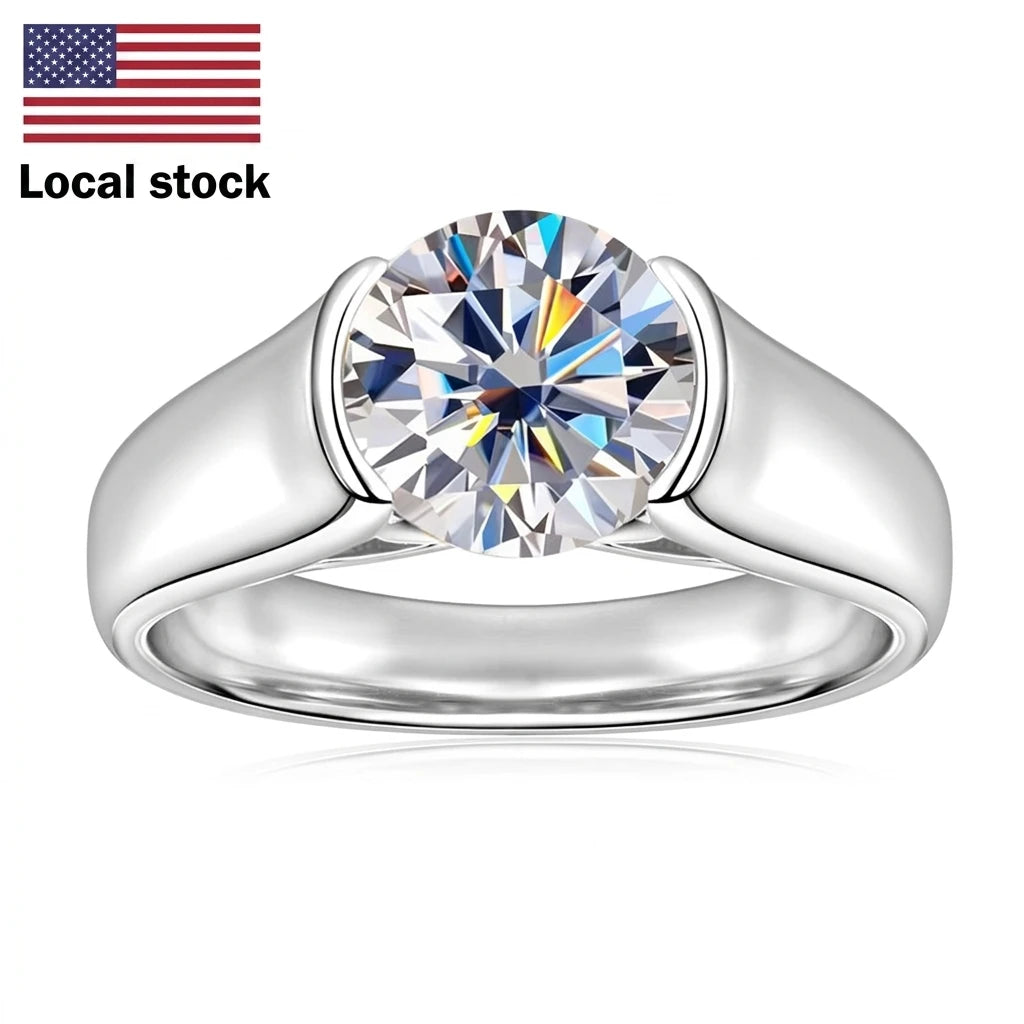 2ct Solitaire Moissanite Engagement Ring – 925 Sterling Silver | White Gold — photo 1 of 7