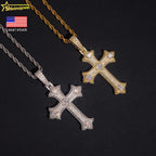925 Silver Iced Out Cross Pendant – 6mm Moissanite | Hip Hop — photo 1 of 8